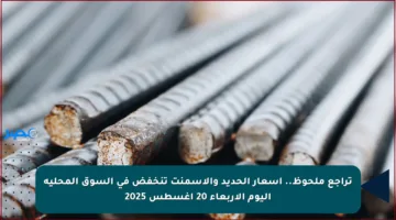 تراجع ملحوظ.. أسعار الحديد والأسمنت تنخفض في السوق المحلية اليوم الأربعاء 20 أغسطس 2025